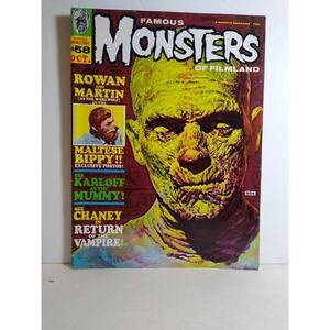 Famous Monsters of Filmland Magazine Oct 1969 #58 Karloff Lugosi Chaney Warren